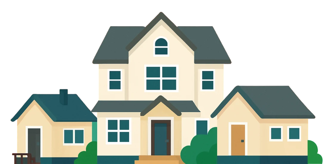 Illustration of three Florida houses